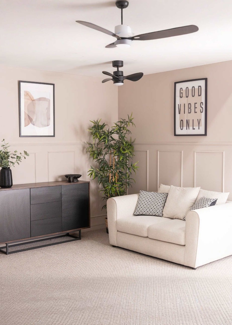 ValueLights 24 Inch Black Ceiling Fan with Remote Control Integrated LED