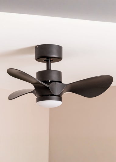 ValueLights 24 Inch Black Ceiling Fan with Remote Control Integrated LED