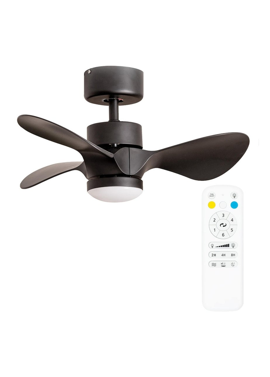 ValueLights 24 Inch Black Ceiling Fan with Remote Control Integrated LED