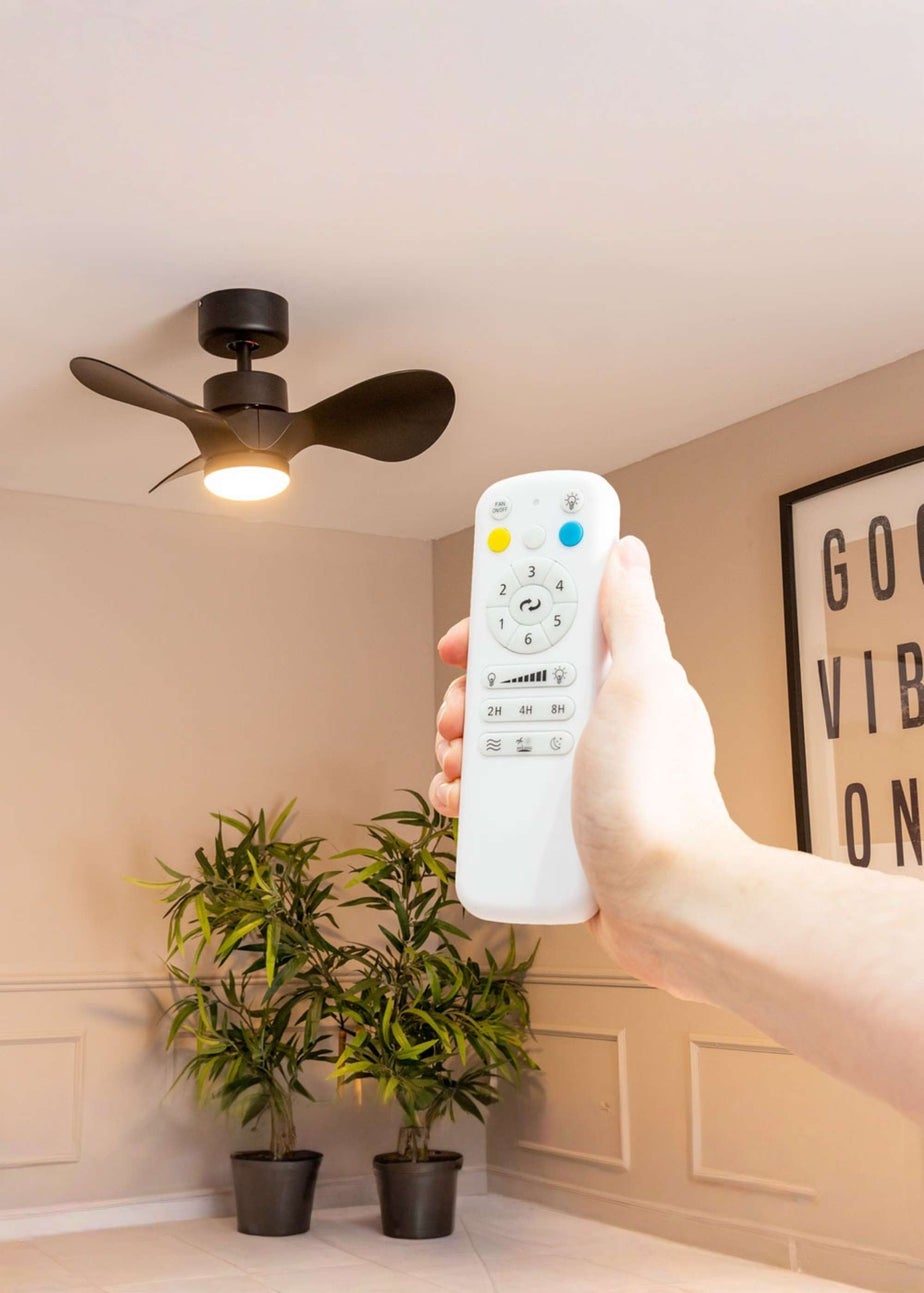 ValueLights 24 Inch Black Ceiling Fan with Remote Control Integrated LED