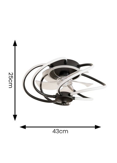 ValueLights Swirl Ceiling Fan Light with Remote Control Integrated LED