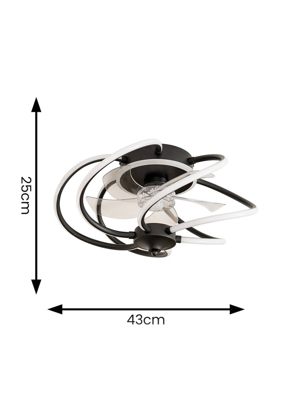 ValueLights Swirl Ceiling Fan Light with Remote Control Integrated LED