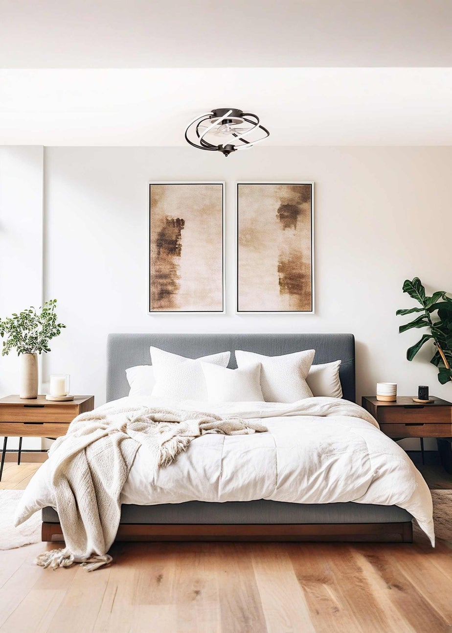 ValueLights Swirl Ceiling Fan Light with Remote Control Integrated LED