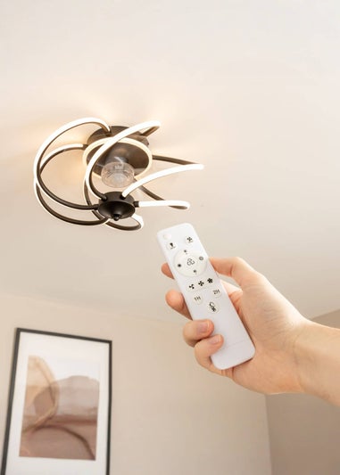 ValueLights Swirl Ceiling Fan Light with Remote Control Integrated LED