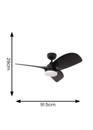 ValueLights 36 Inch Black Ceiling Fan with Remote Control Integrated LED