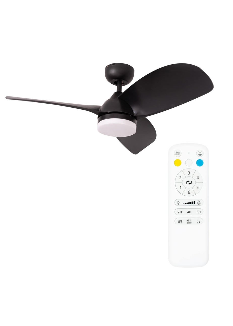 ValueLights 36 Inch Black Ceiling Fan with Remote Control Integrated LED