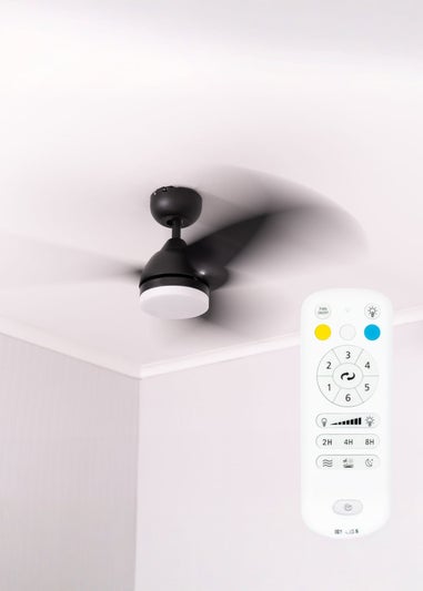 ValueLights 36 Inch Black Ceiling Fan with Remote Control Integrated LED