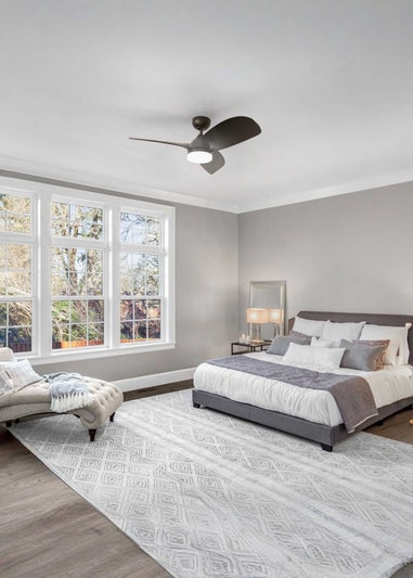 ValueLights 36 Inch Black Ceiling Fan with Remote Control Integrated LED