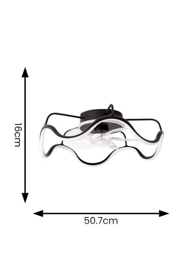ValueLights Wave Ceiling Fan Light with Remote Control Integrated LED