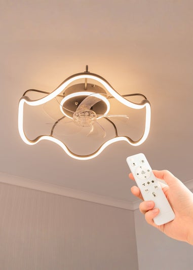 ValueLights Wave Ceiling Fan Light with Remote Control Integrated LED