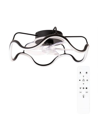 ValueLights Wave Ceiling Fan Light with Remote Control Integrated LED
