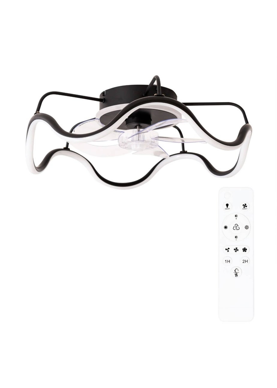 ValueLights Wave Ceiling Fan Light with Remote Control Integrated LED