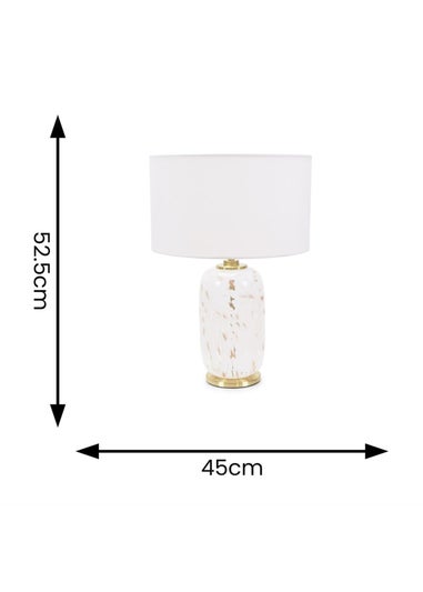 ValueLights India Confetti Glass Table Lamp with White Lampshade