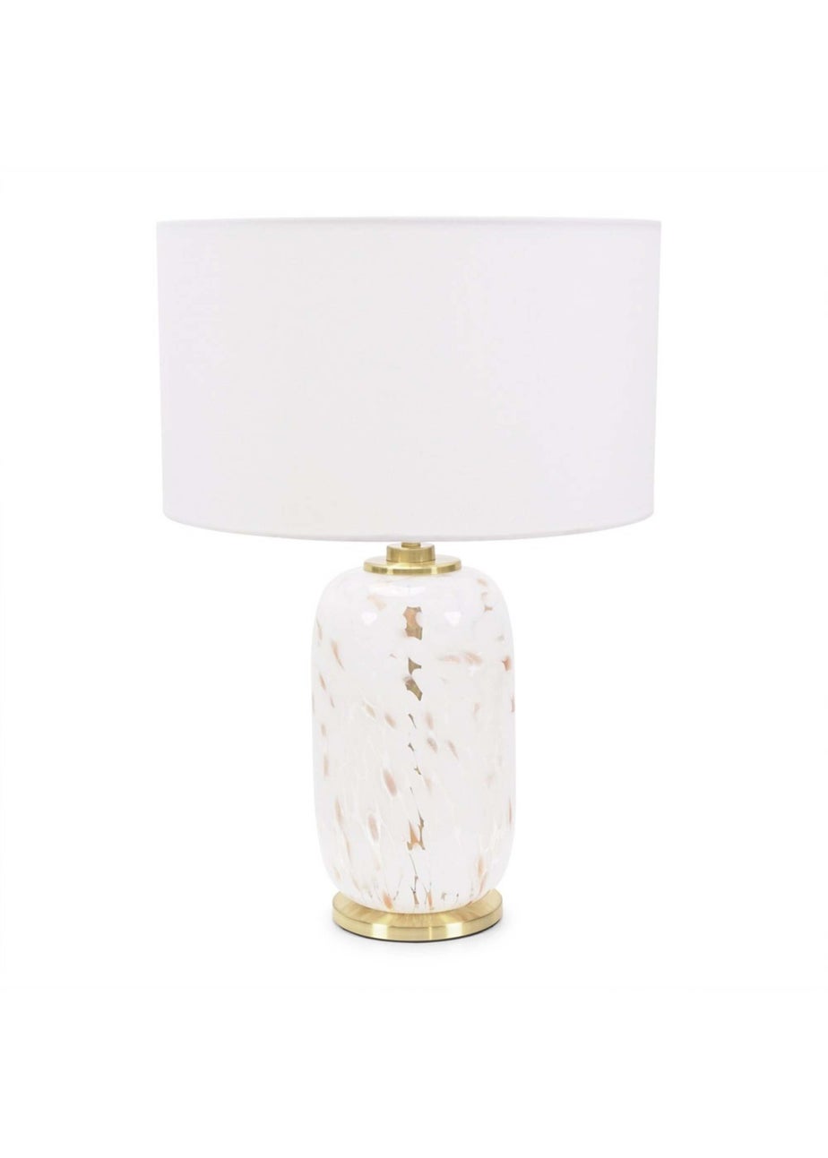 ValueLights India Confetti Glass Table Lamp with White Lampshade