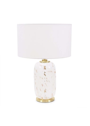 ValueLights India Confetti Glass Table Lamp with White Lampshade