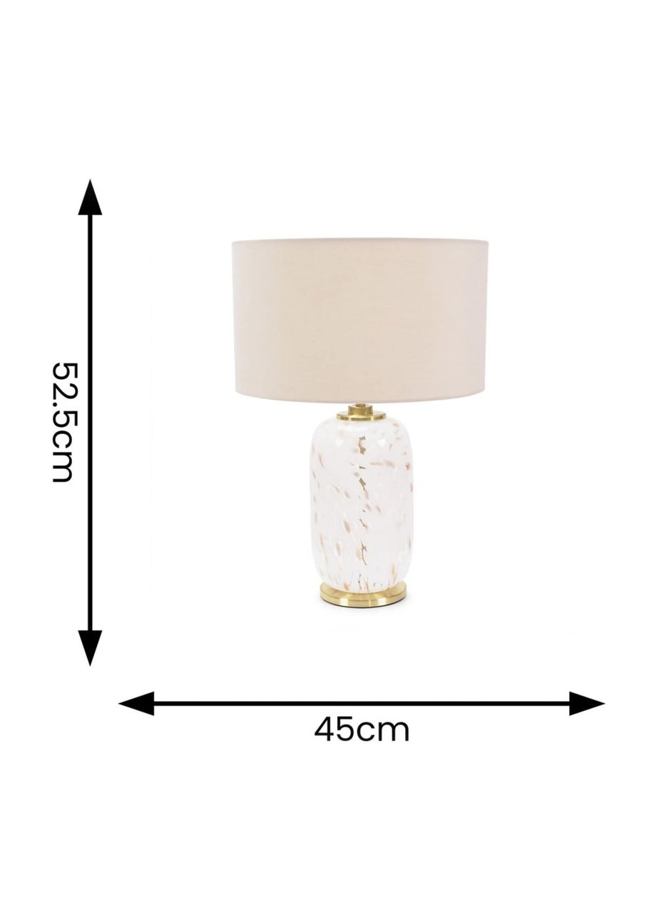ValueLights India Confetti Glass Table Lamp with Natural Lampshade