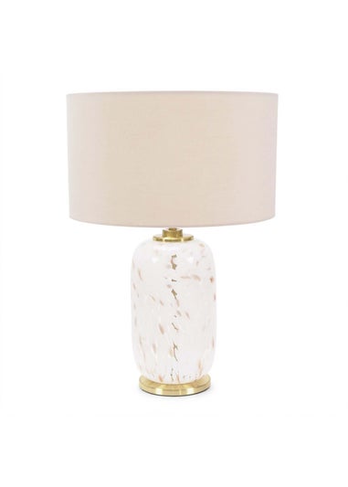ValueLights India Confetti Glass Table Lamp with Natural Lampshade