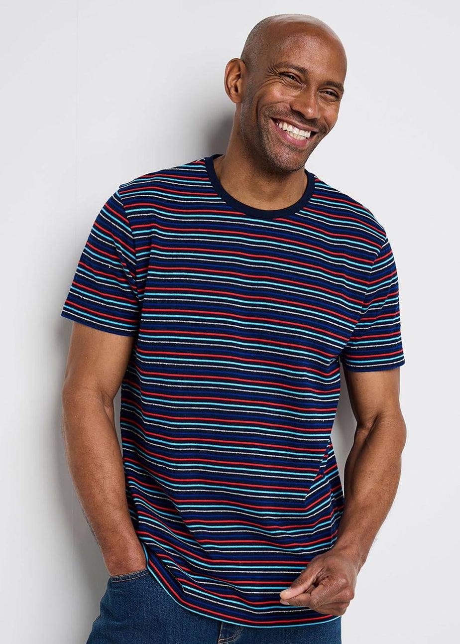 Cotton Traders Navy Help For Heros Short Sleeve Textured T-Shirt