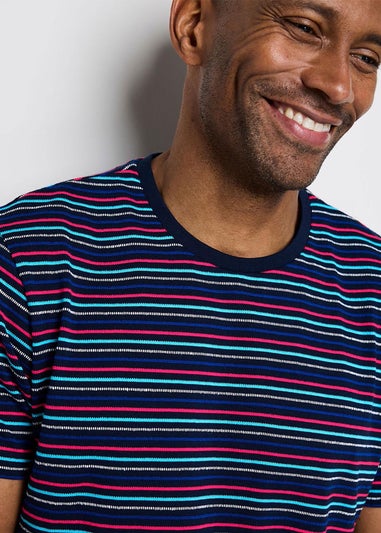 Cotton Traders Navy Help For Heros Short Sleeve Textured T-Shirt