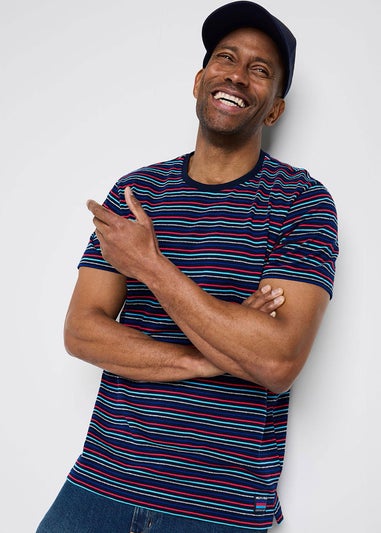 Cotton Traders Navy Help For Heros Short Sleeve Textured T-Shirt