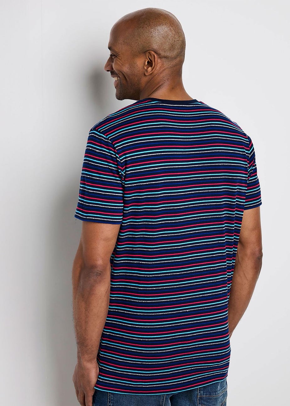 Cotton Traders Navy Help For Heros Short Sleeve Textured T-Shirt