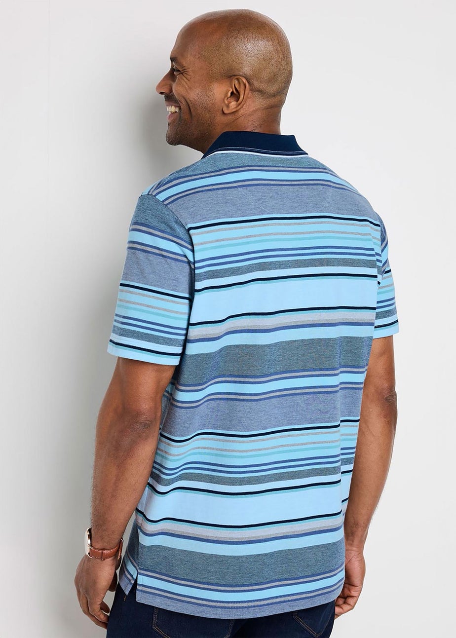 Cotton Traders Ink Signature Short Sleeve Variated Stripe Polo Shirt