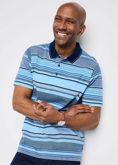 Cotton Traders Ink Signature Short Sleeve Variated Stripe Polo Shirt