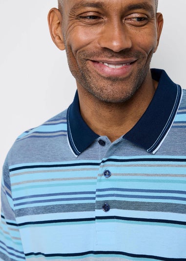 Cotton Traders Ink Signature Short Sleeve Variated Stripe Polo Shirt