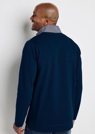 Cotton Traders Ink Signature Panelled Half Zip Top