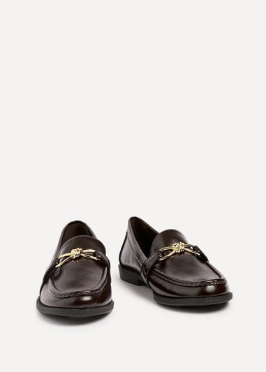 Linzi Affluent Brown Faux Leather Slip On Loafer