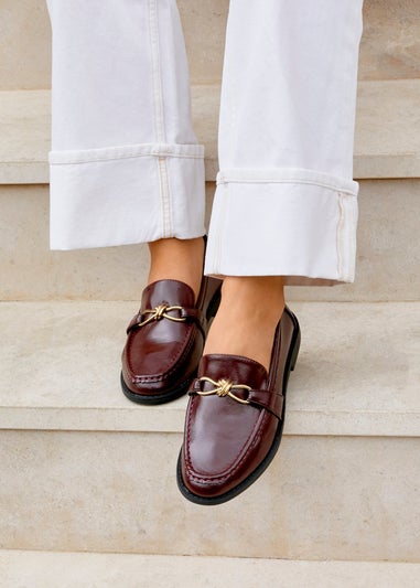 Linzi Affluent Burgundy Faux Leather Slip On Loafer