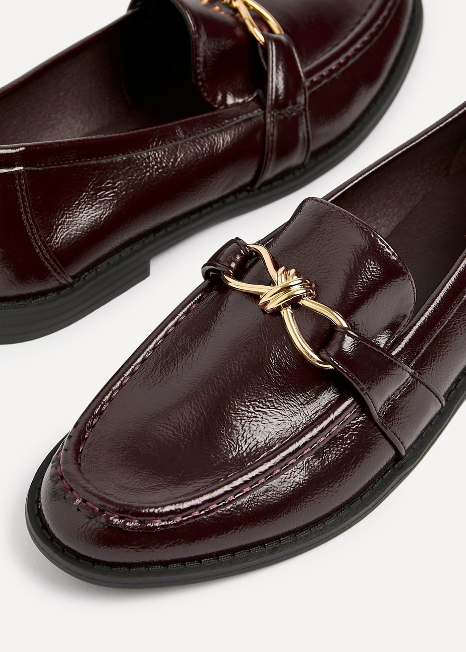 Linzi Affluent Burgundy Faux Leather Slip On Loafer