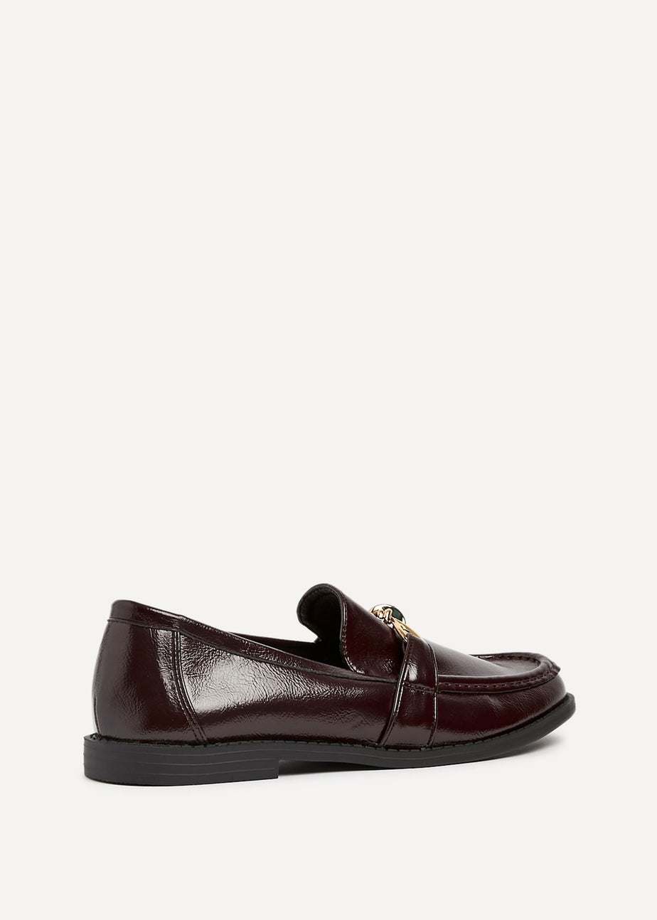 Linzi Affluent Burgundy Faux Leather Slip On Loafer