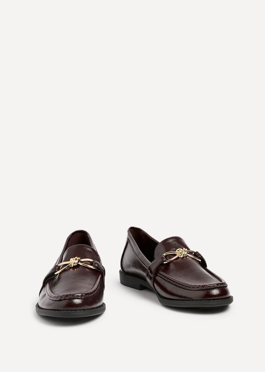 Linzi Affluent Burgundy Faux Leather Slip On Loafer