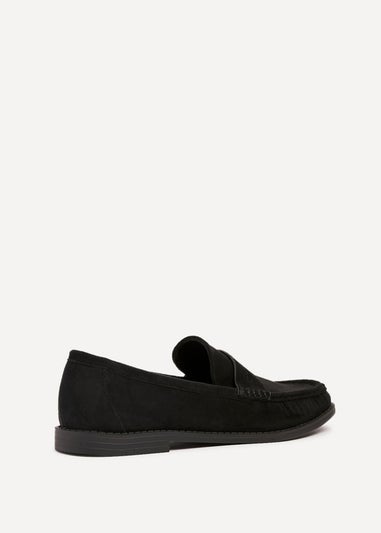 Linzi Precise Black Faux Suede Classic Loafer