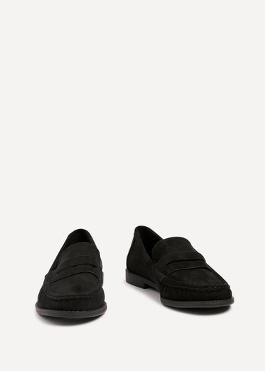 Linzi Precise Black Faux Suede Classic Loafer