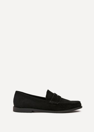 Linzi Precise Black Faux Suede Classic Loafer