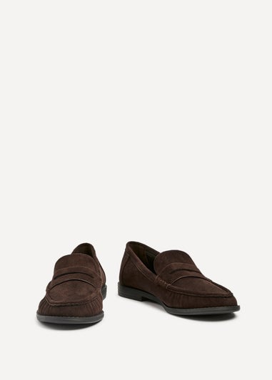 Linzi Precise Brown Faux Suede Classic Loafer