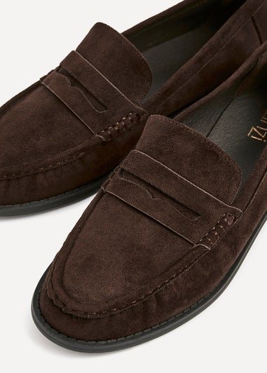 Linzi Precise Brown Faux Suede Classic Loafer