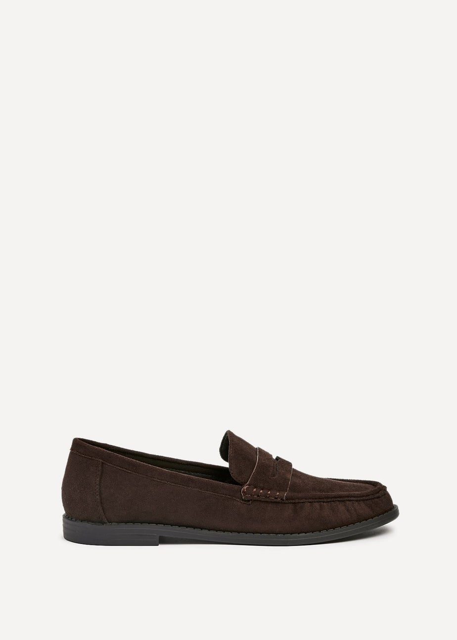 Linzi Precise Brown Faux Suede Classic Loafer
