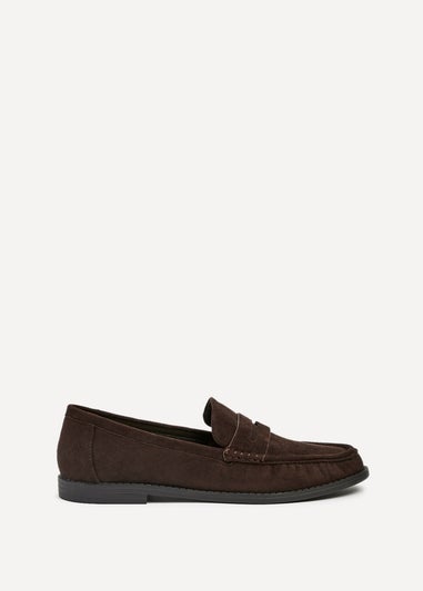 Linzi Precise Brown Faux Suede Classic Loafer
