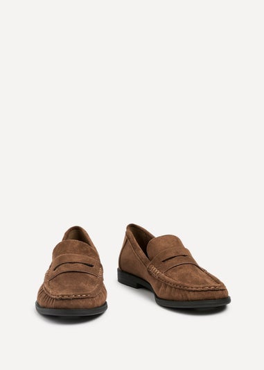 Linzi Precise Tan Faux Suede Classic Loafer