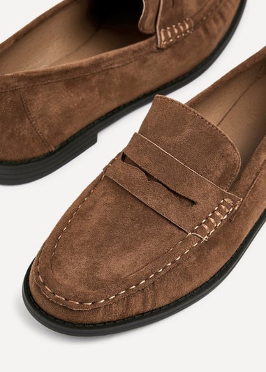 Linzi Precise Tan Faux Suede Classic Loafer