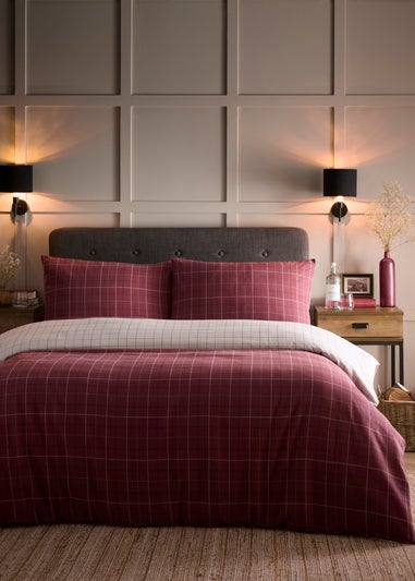 Dreams & Drapes Wynn Brushed Burgundy Duvet Cover Set