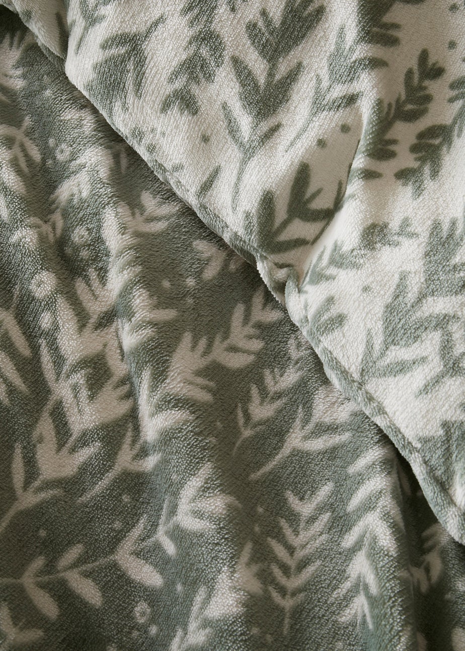 Fusion Winter Foliage Soft Fleece Green Duvet Cover Set