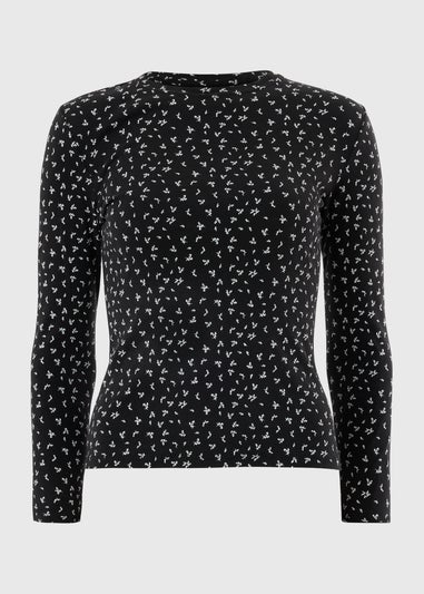 Black Printed Long Sleeve T-Shirt