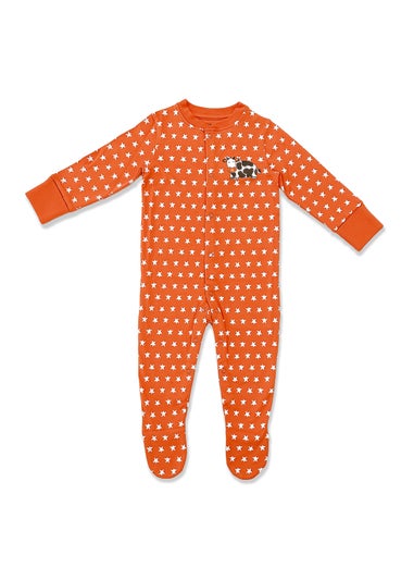 Lucy & Sam Orange Pumpkin Star Button Babygrow  (0  to 24 Months)