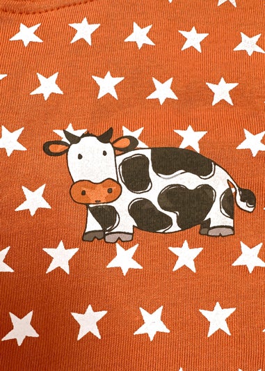 Lucy & Sam Orange Pumpkin Star Button Babygrow  (0  to 24 Months)