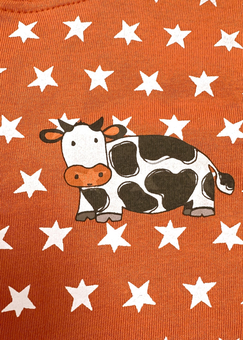 Lucy & Sam Orange Pumpkin Star Button Babygrow  (0  to 24 Months)