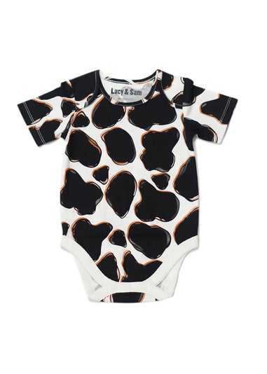 Lucy & Sam Black Cow 2 Pack Bodysuit (0 to 24 Months)